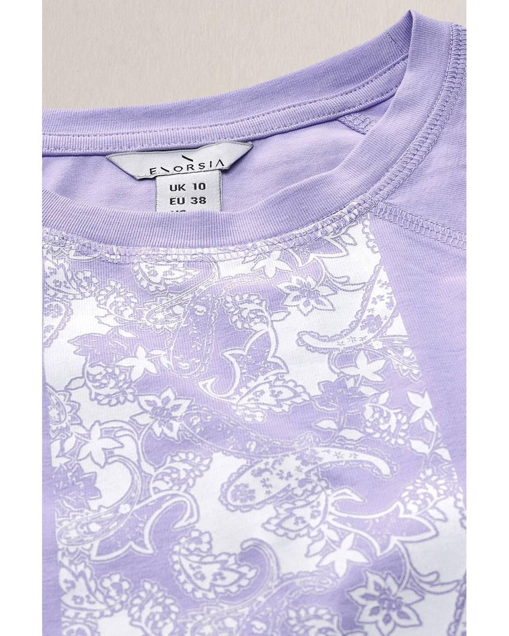 Enorsia Purple Cotton Short Sleeve T-Shirt