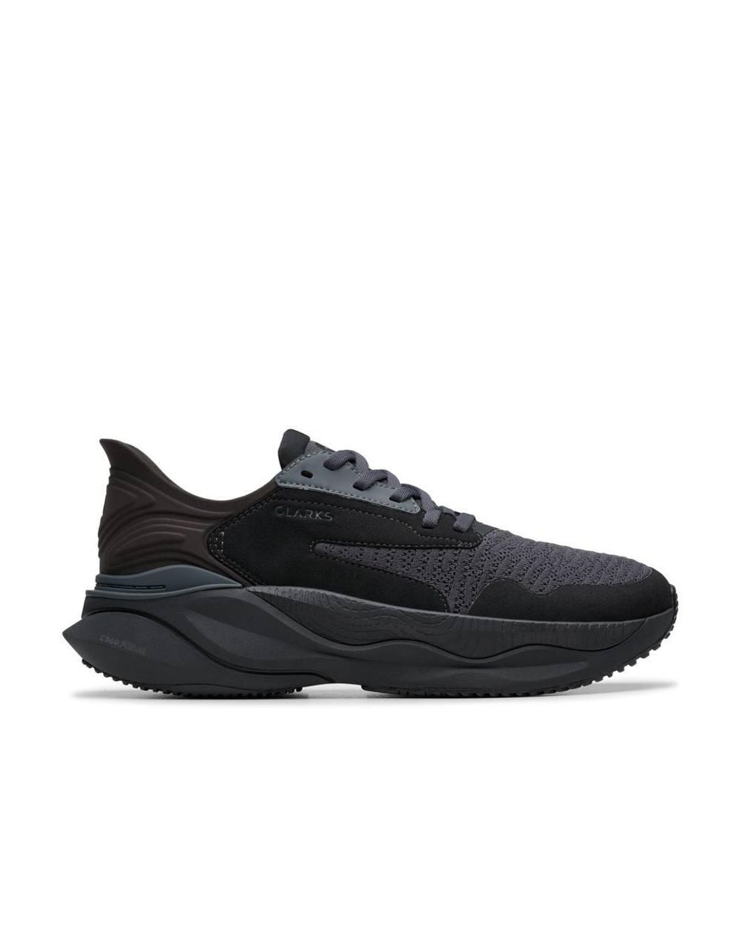 Clarks Black Pace Trainers, Lace Up for men