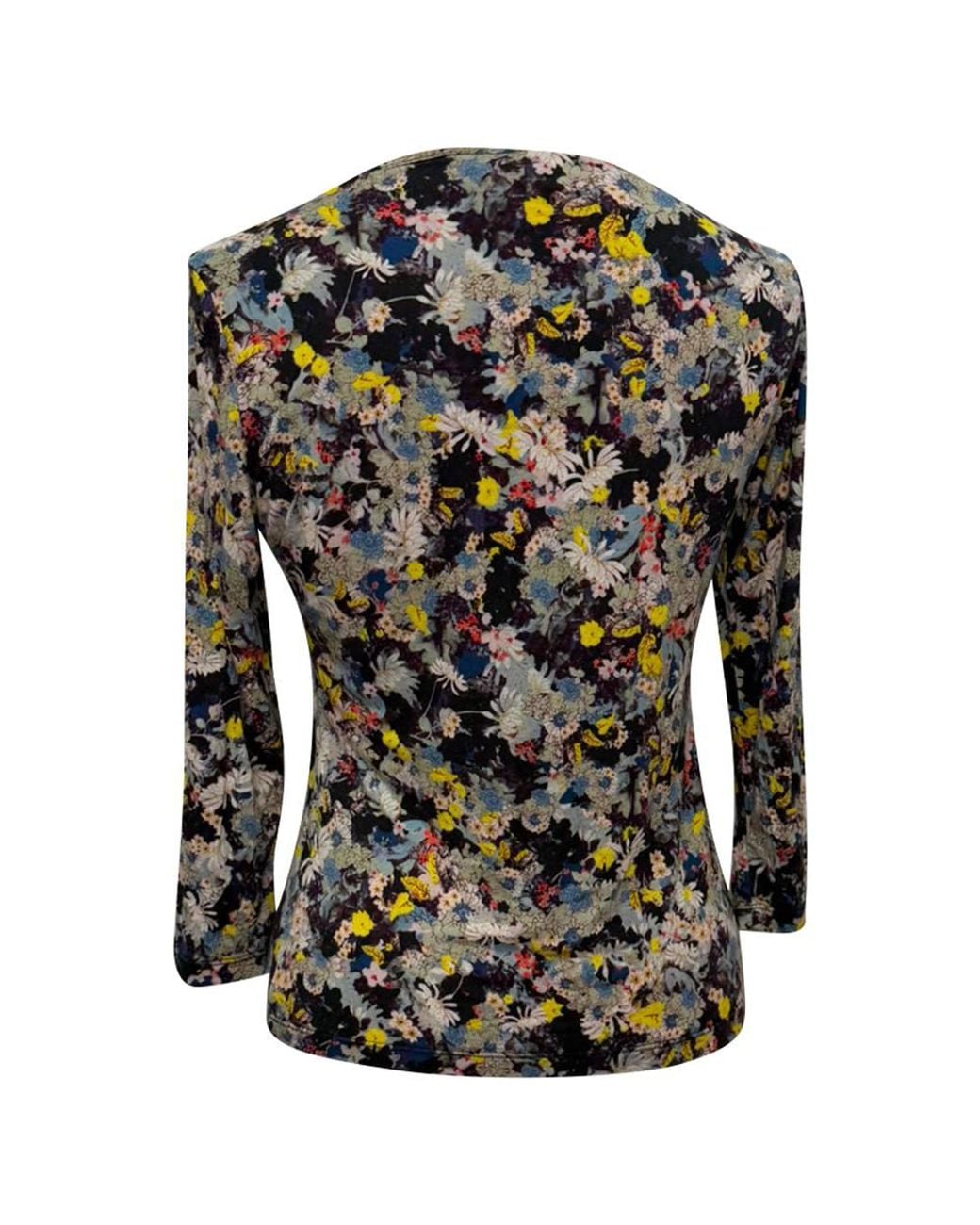 Erdem Green Preloved Floral-Print Long Sleeve Blouse