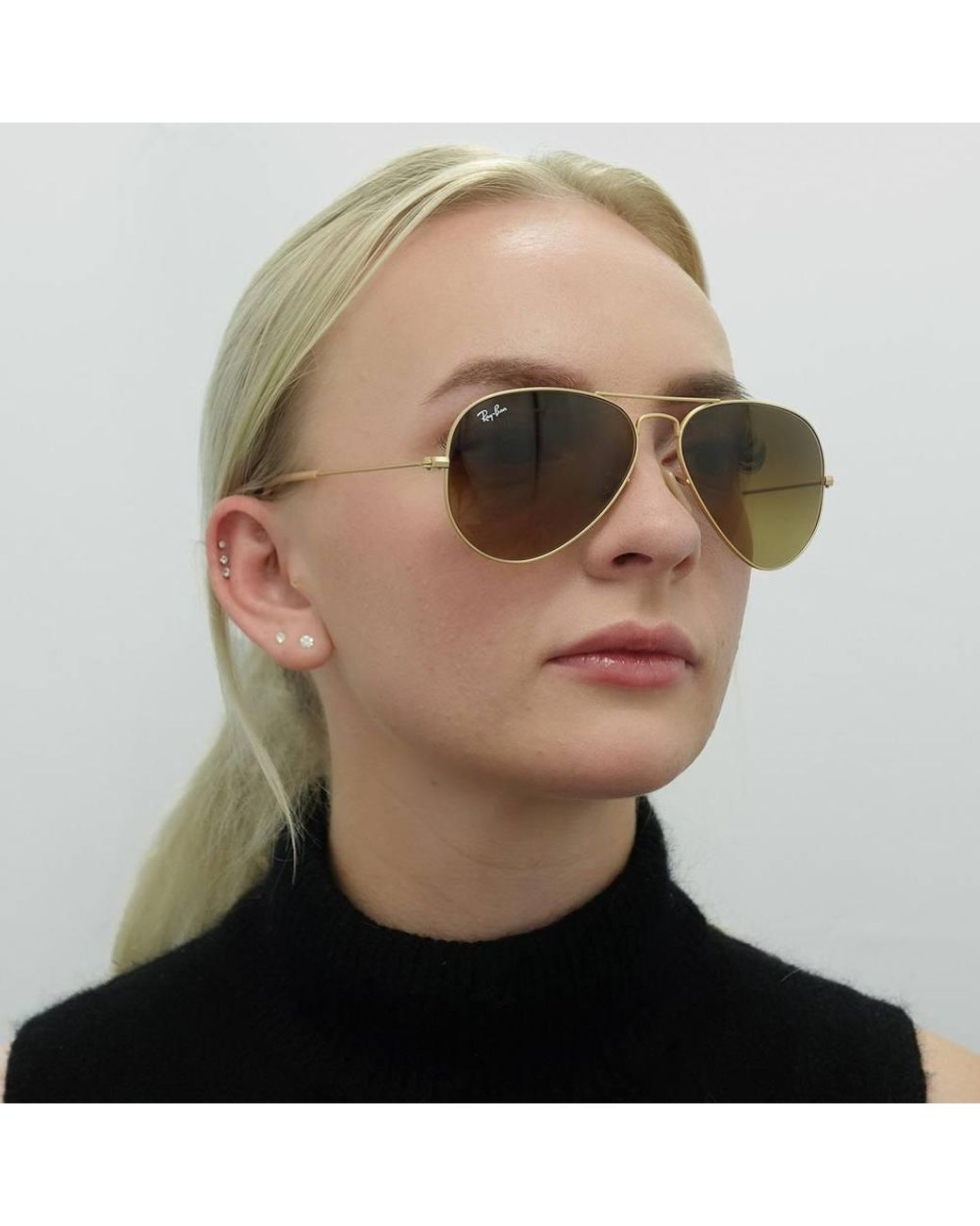 Ray-Ban Brown Aviator Matt Gradient Sunglasses