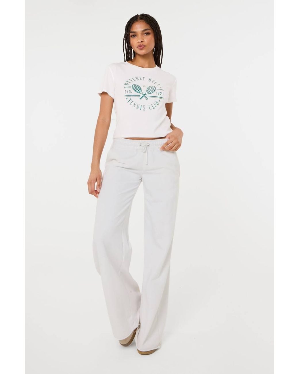 Pink Vanilla White Beverly Hills Tennis Embellished T-Shirt