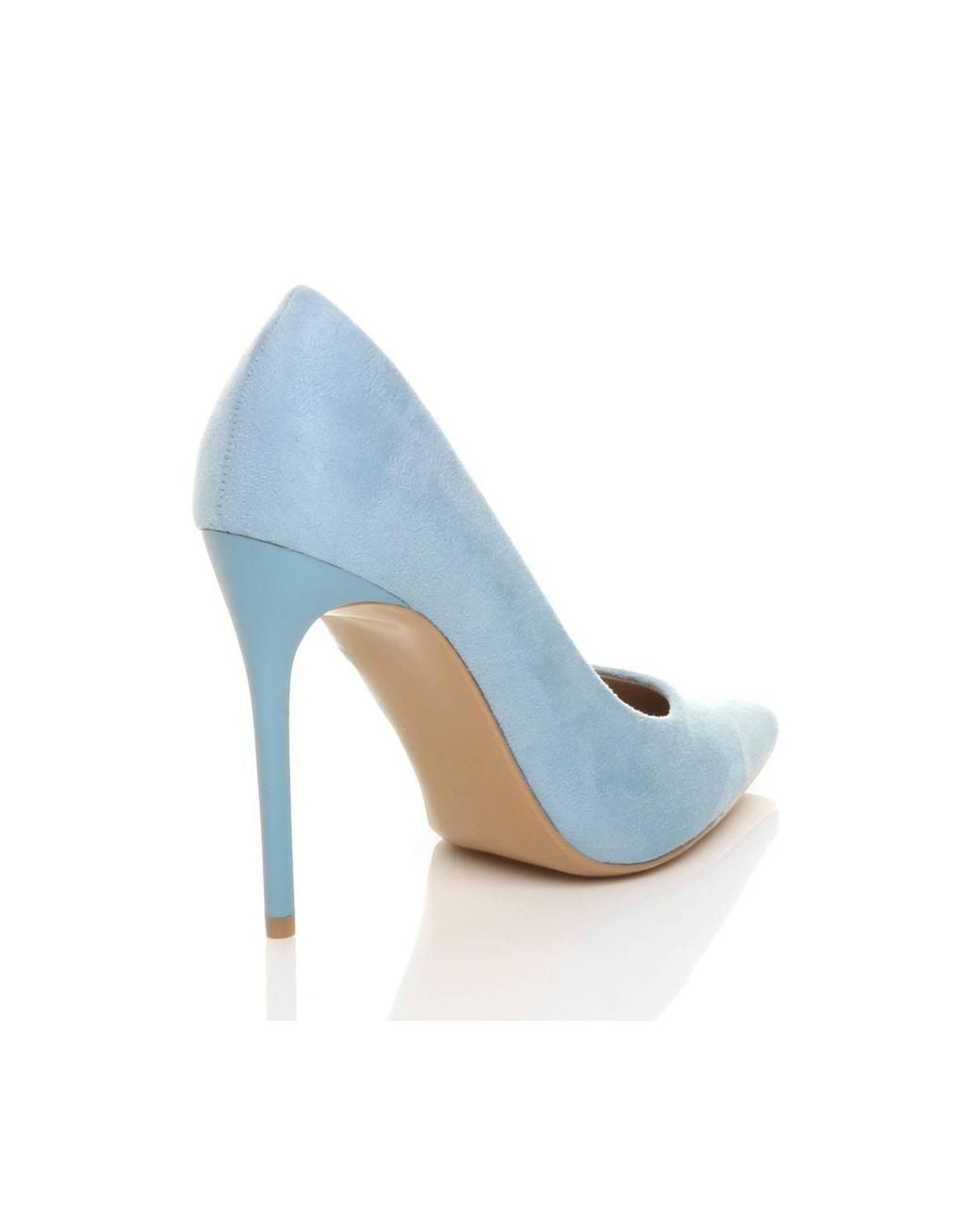 AJVANI Blue High Stiletto Heel Pointed Toe Court Shoes