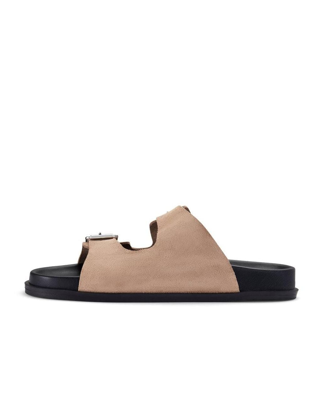 Clarks Brown Zarlea Buckle Sand Suede Flat Sandals