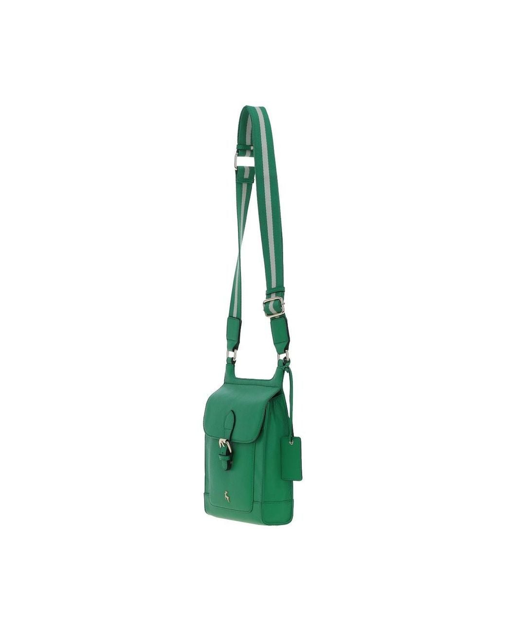 Ashwood Leather Green 'Eclisse Cuoio' Real Leather Crossbody Bag