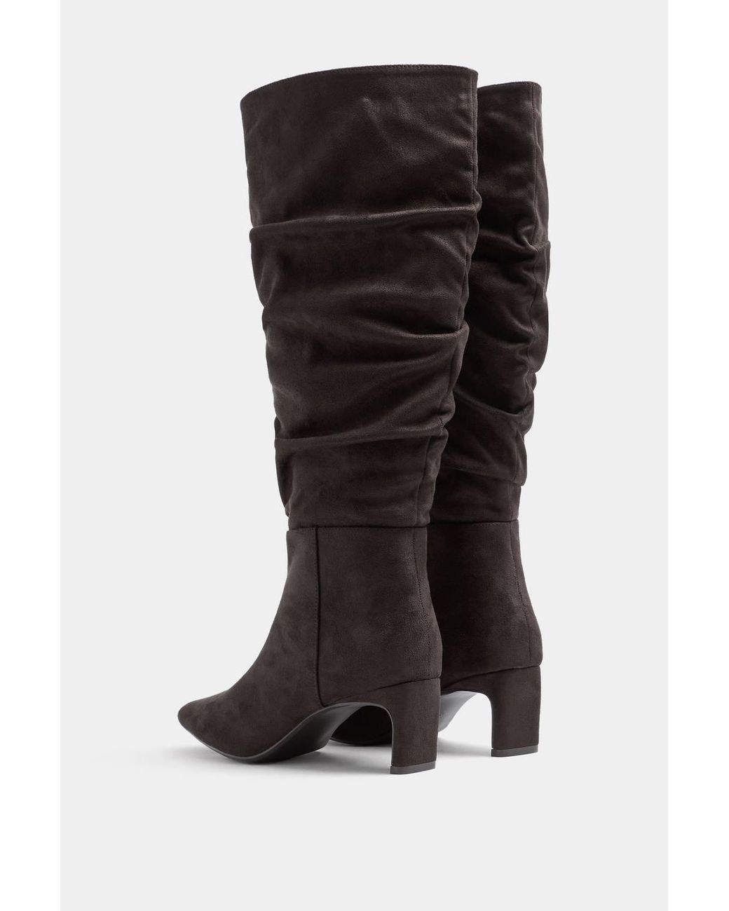 Yours Brown Ruched Kitten Heel