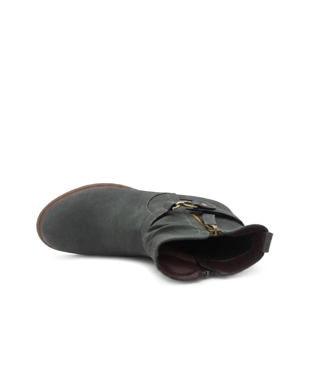 Pavers Black Warm Lined Zip Fasten Calf Length Boots