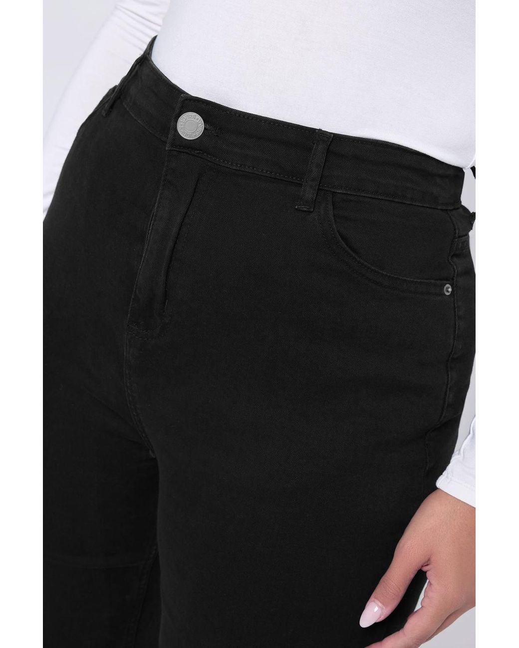 Yours Black Wide Leg Denim Jeans