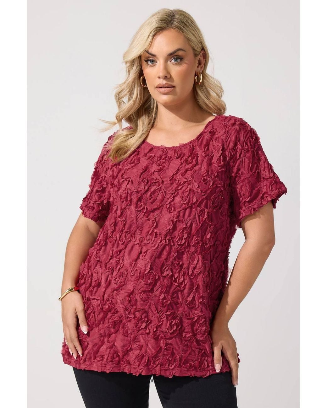 Yours Textured Abstract Blouse