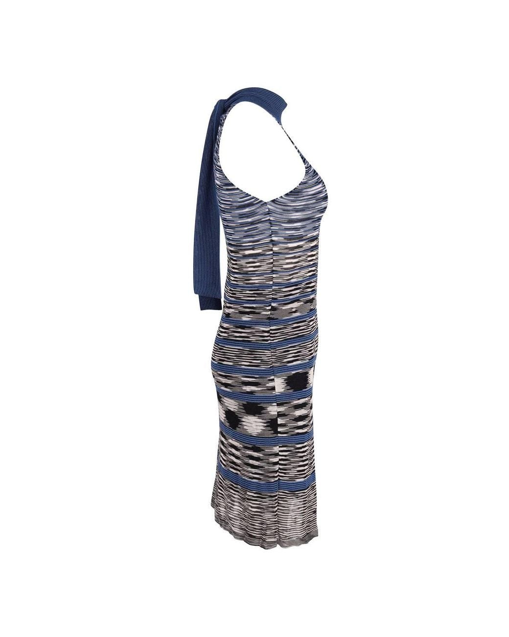 Missoni Blue Preloved Printed Halter Dress