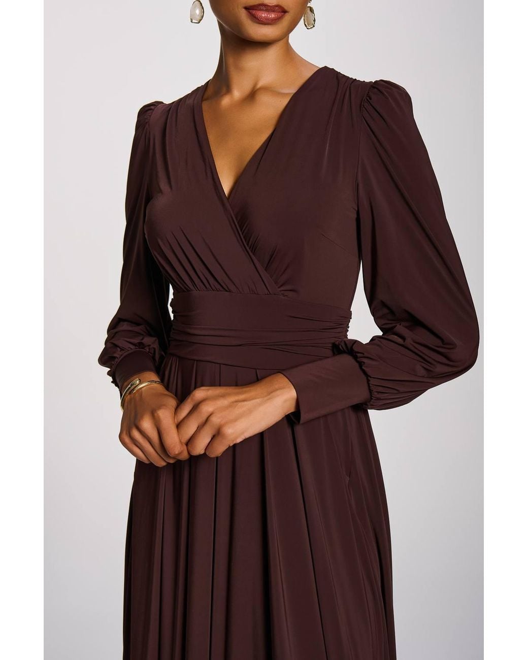 Jolie Moi Purple Long Sleeve Soft Jersey Maxi Dress
