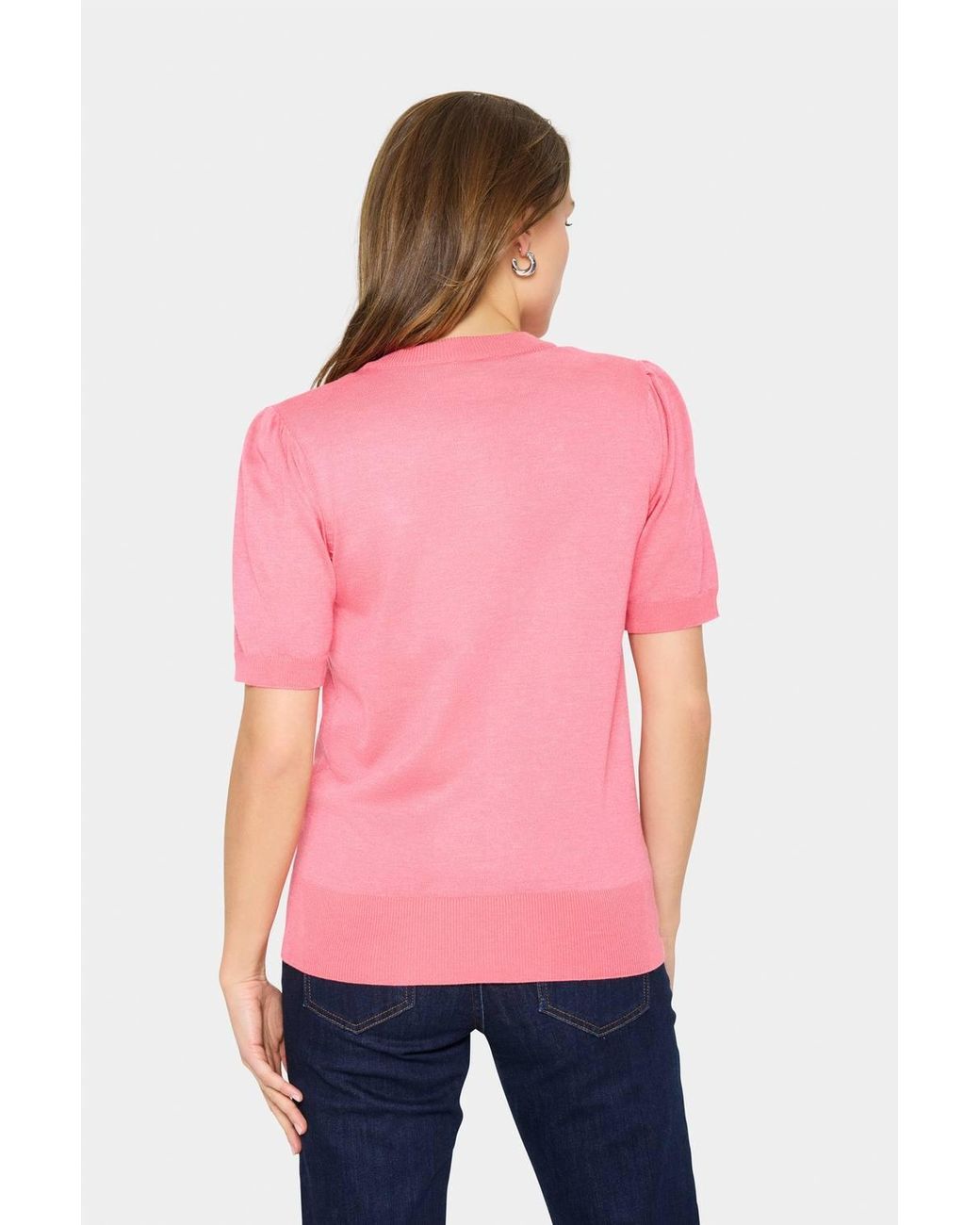 Saint Tropez Red Milasz Short Sleeve Crew Neck Jumper