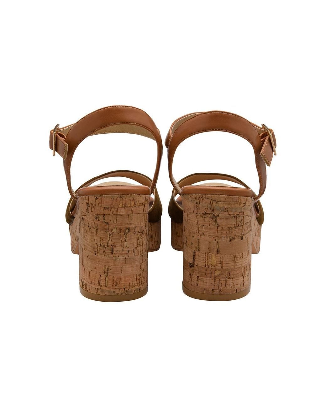 Ravel Brown 'Hauxley' Microfibre Block-Heel Sandals
