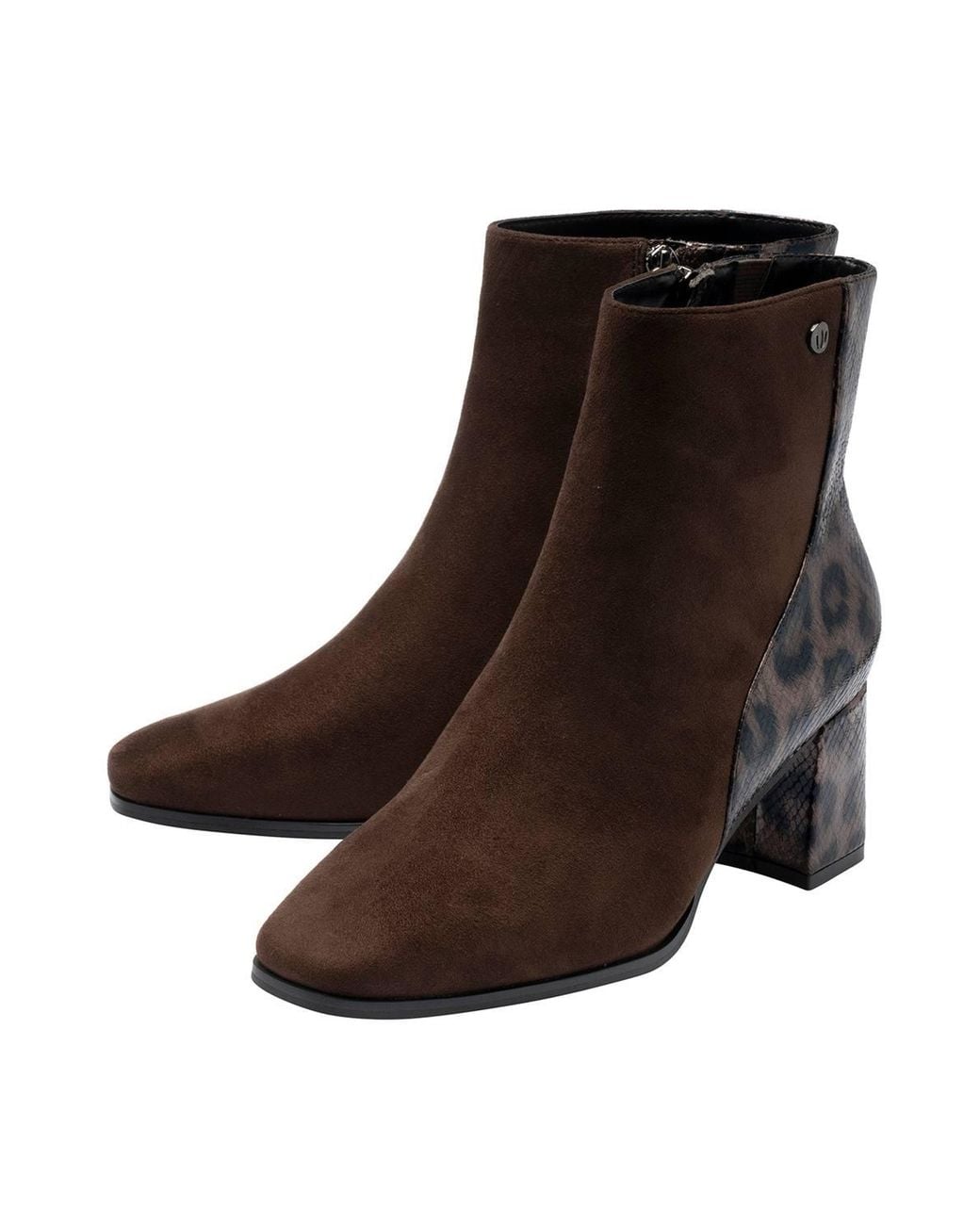 Lotus Brown 'Zelda' Microfibre Heeled Ankle Boots