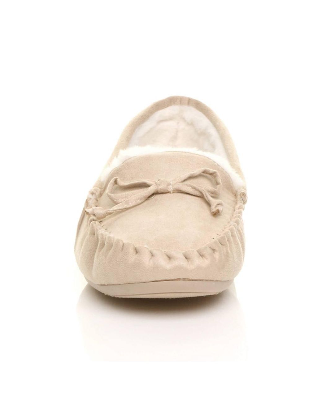 AJVANI White Flat Heel Boat Shoes Moccasins Slippers
