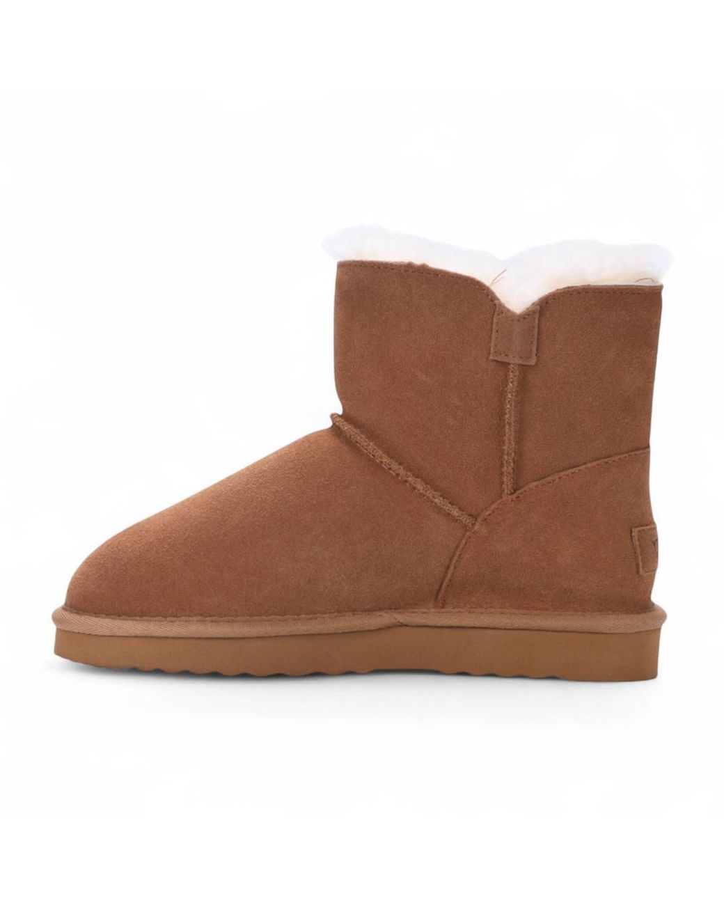 Infinity Leather Brown Sheepskin Suede Ankle Bootie Warm Winter Boots