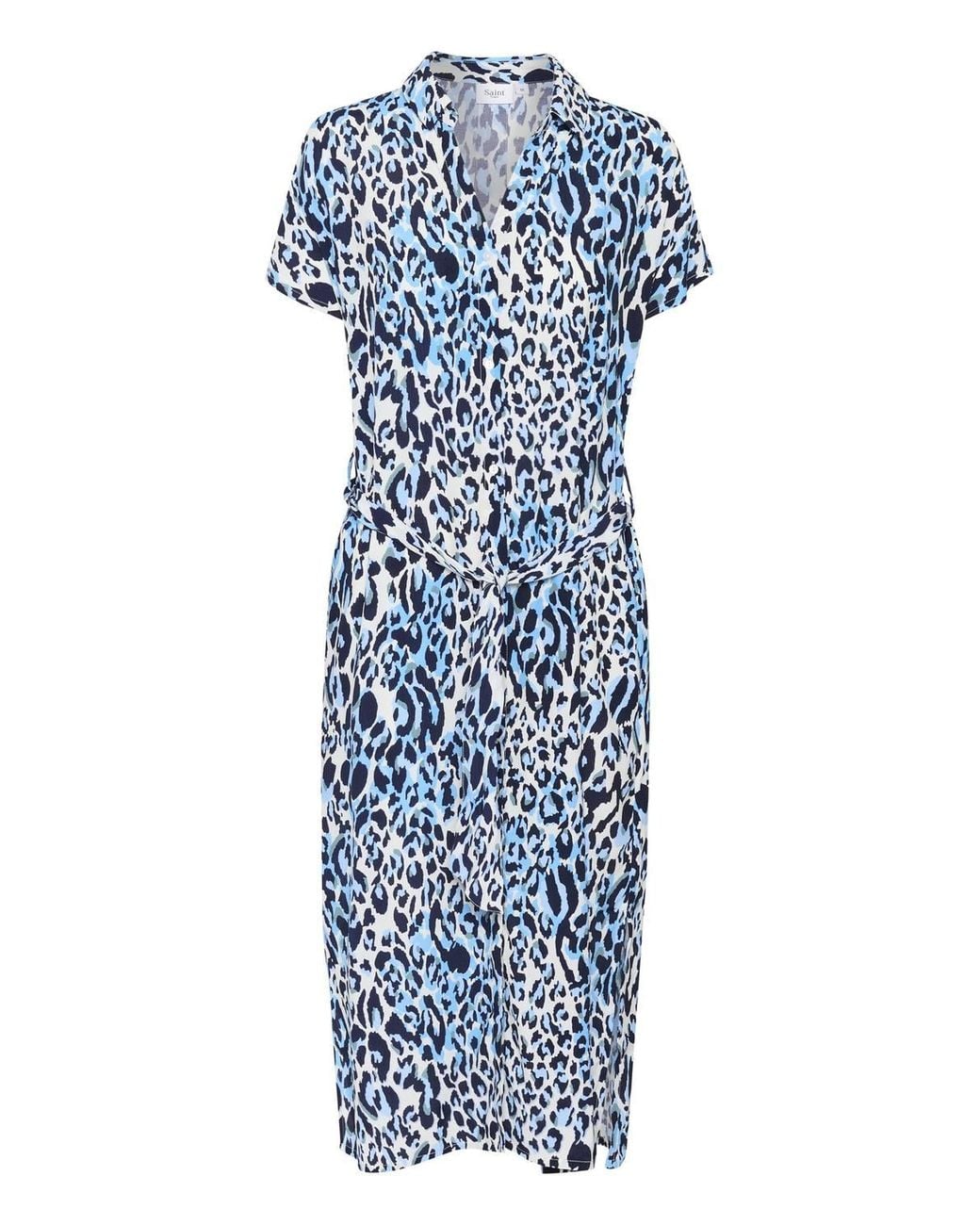 Saint Tropez Blue Blanca Short Sleeve Dress