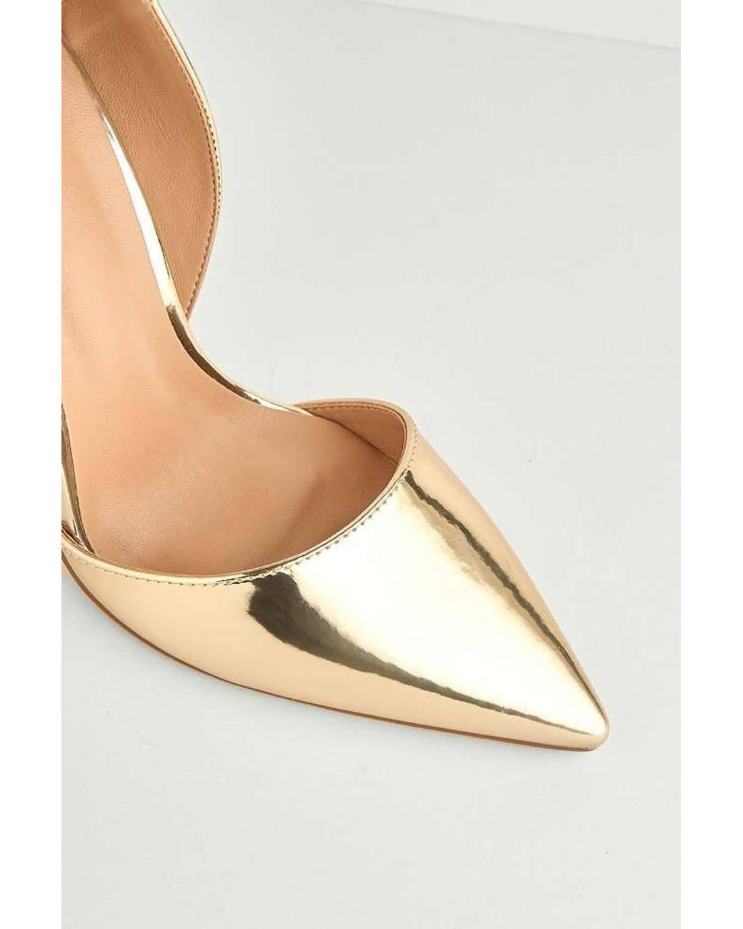Miss Diva White Milaya Cut-Out Side Pointed Toe Court Shoes