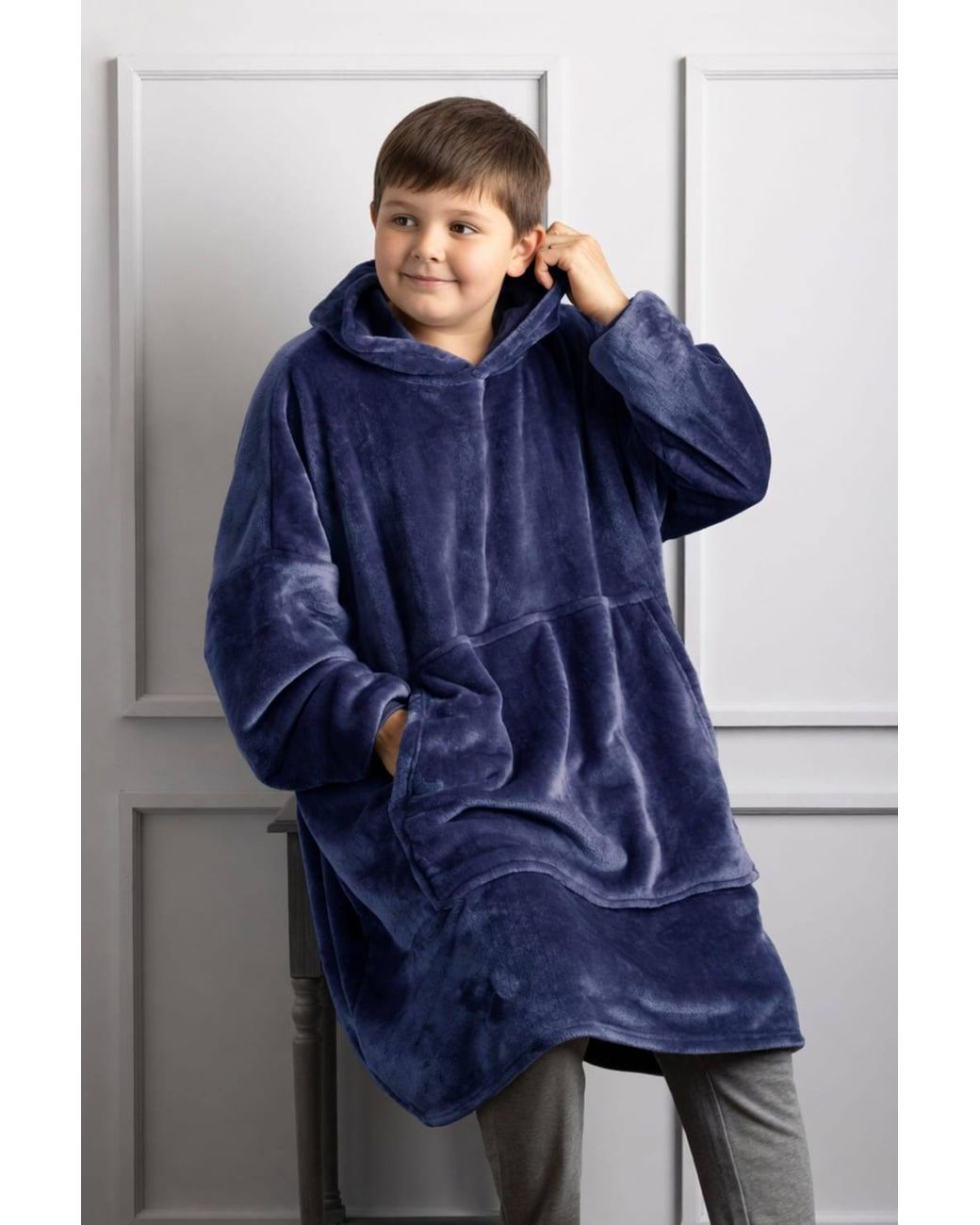 Heat Holders Blue Warm Soft Mega Hoodie For Winter
