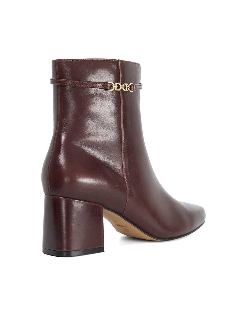 Dune Brown Wide Fit 'Oaklee' Leather Ankle Boots