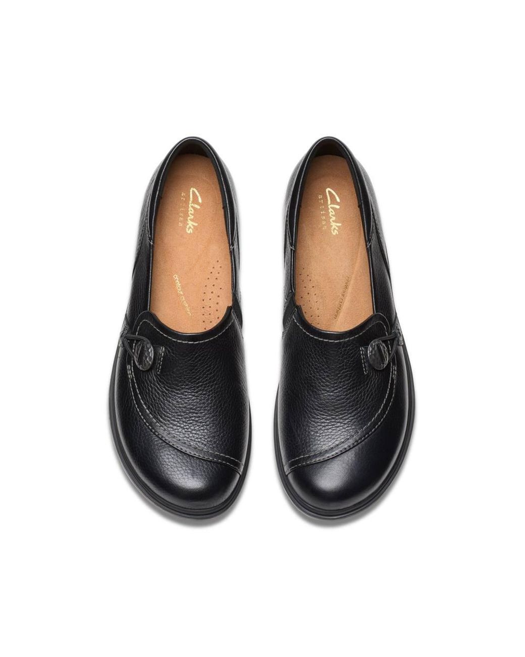 Clarks Black Certina Ease Leather Slip Ons