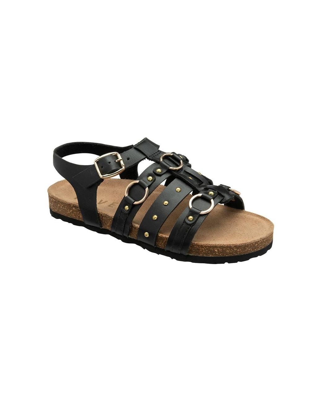 Ravel Black 'Bolam' Burnished Leather Gladiator Sandals