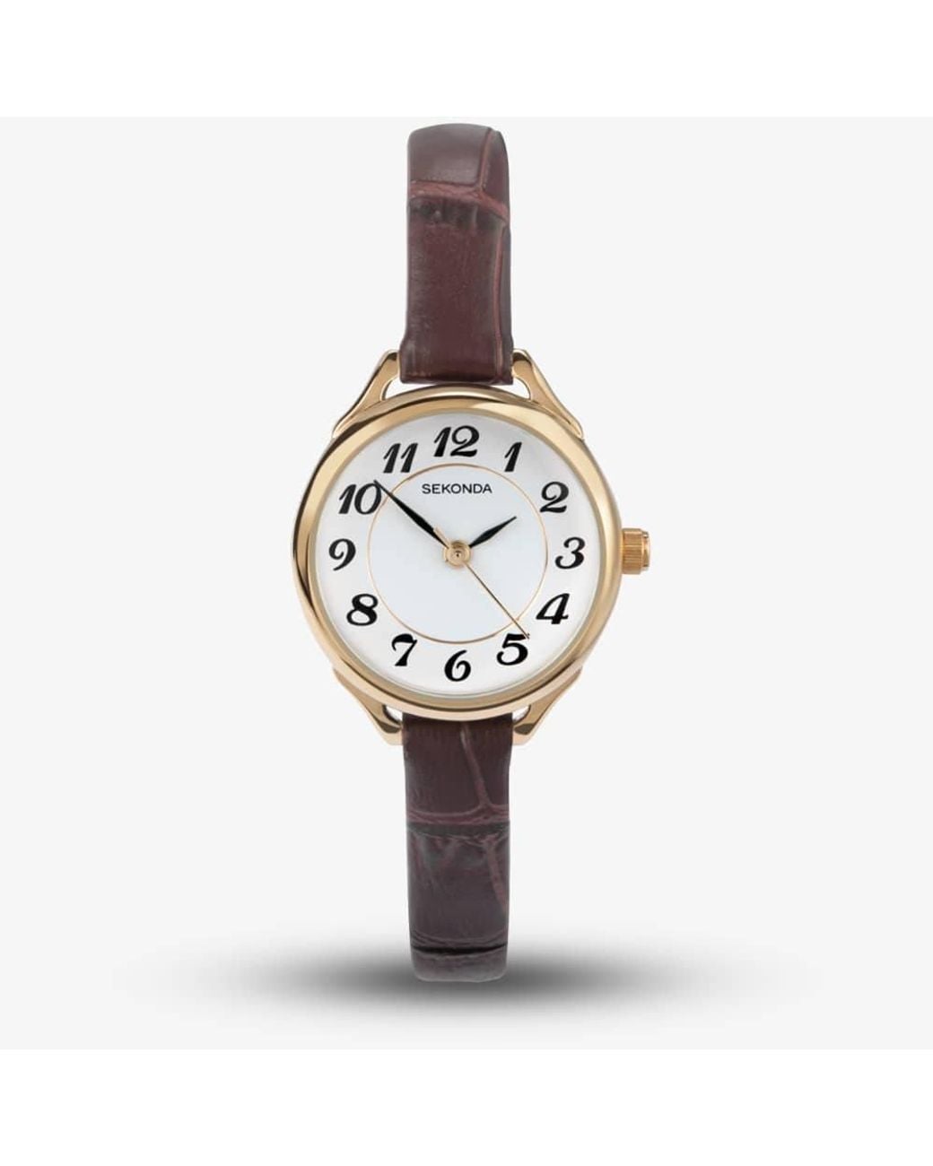 Sekonda Metallic Easy Reader Leather Strap Watch 4701