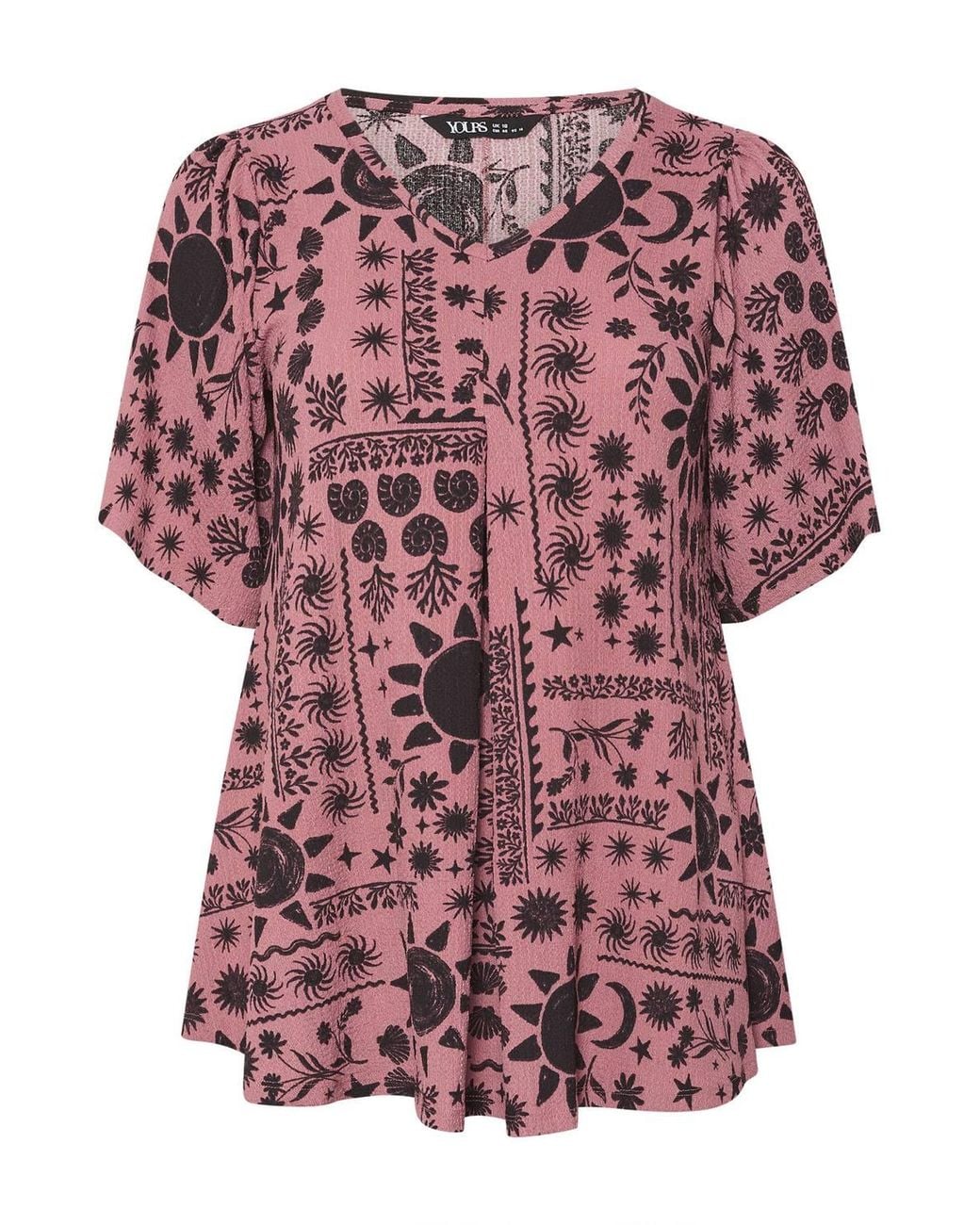 Yours Red Pleat Front Swing Top