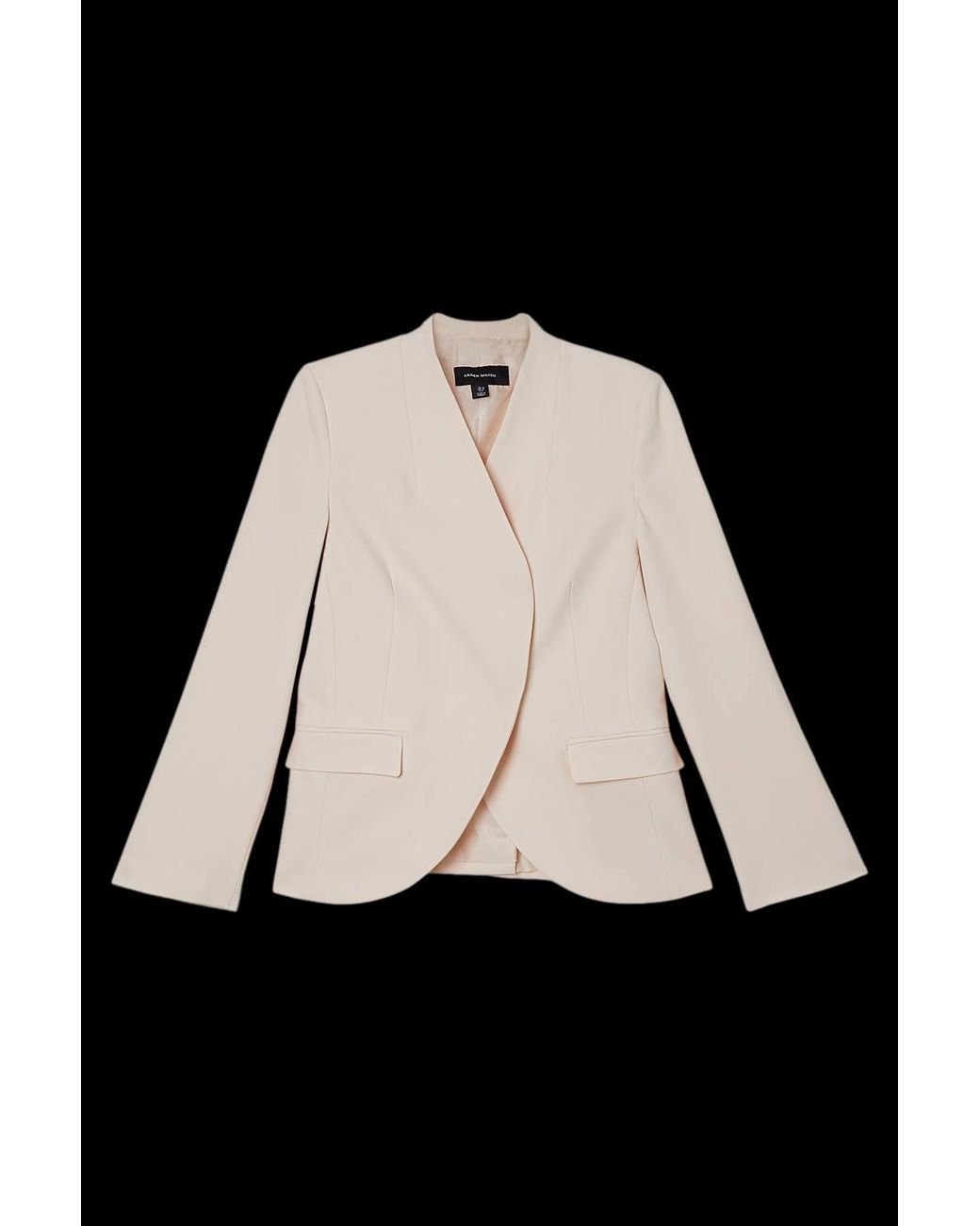 Karen Millen Pink Compact Stretch Asymmetric Single Breasted Tailored Blazer