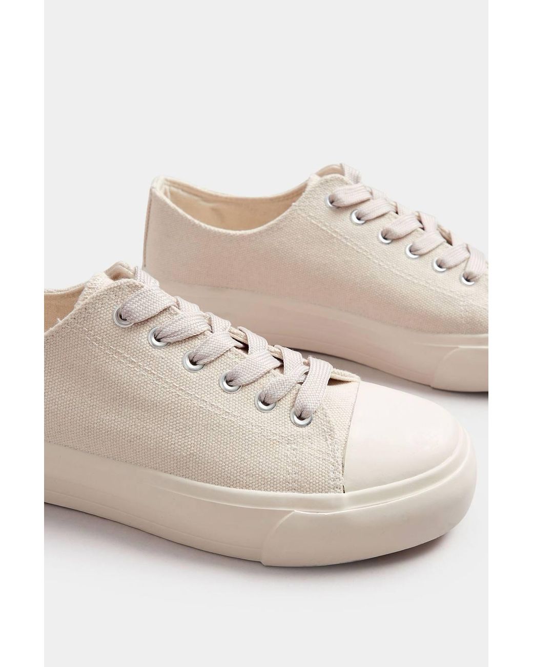 Long Tall Sally Blue Canvas Flatform Trainers