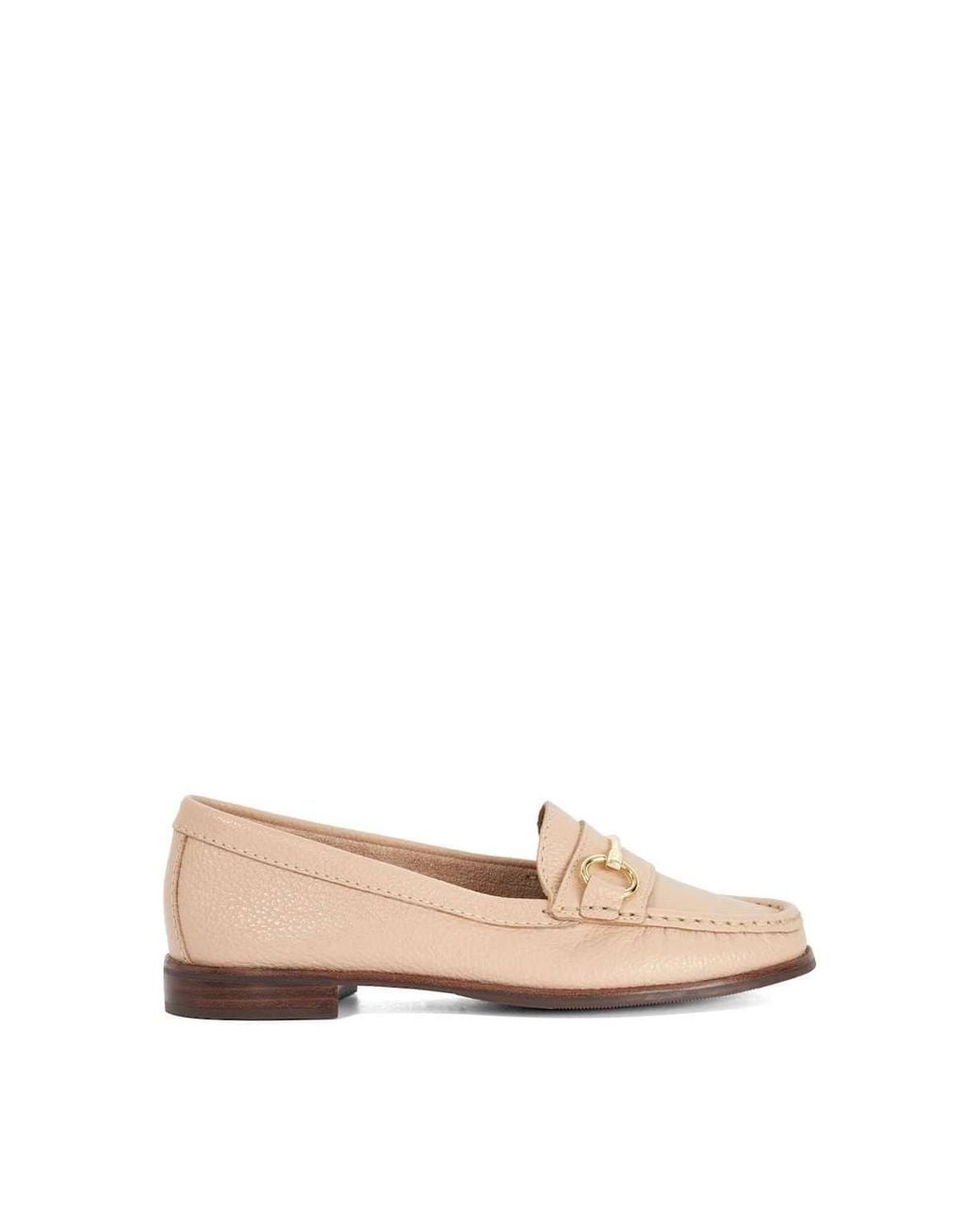 Dune Pink Wide Fit 'Glenny' Leather Loafers