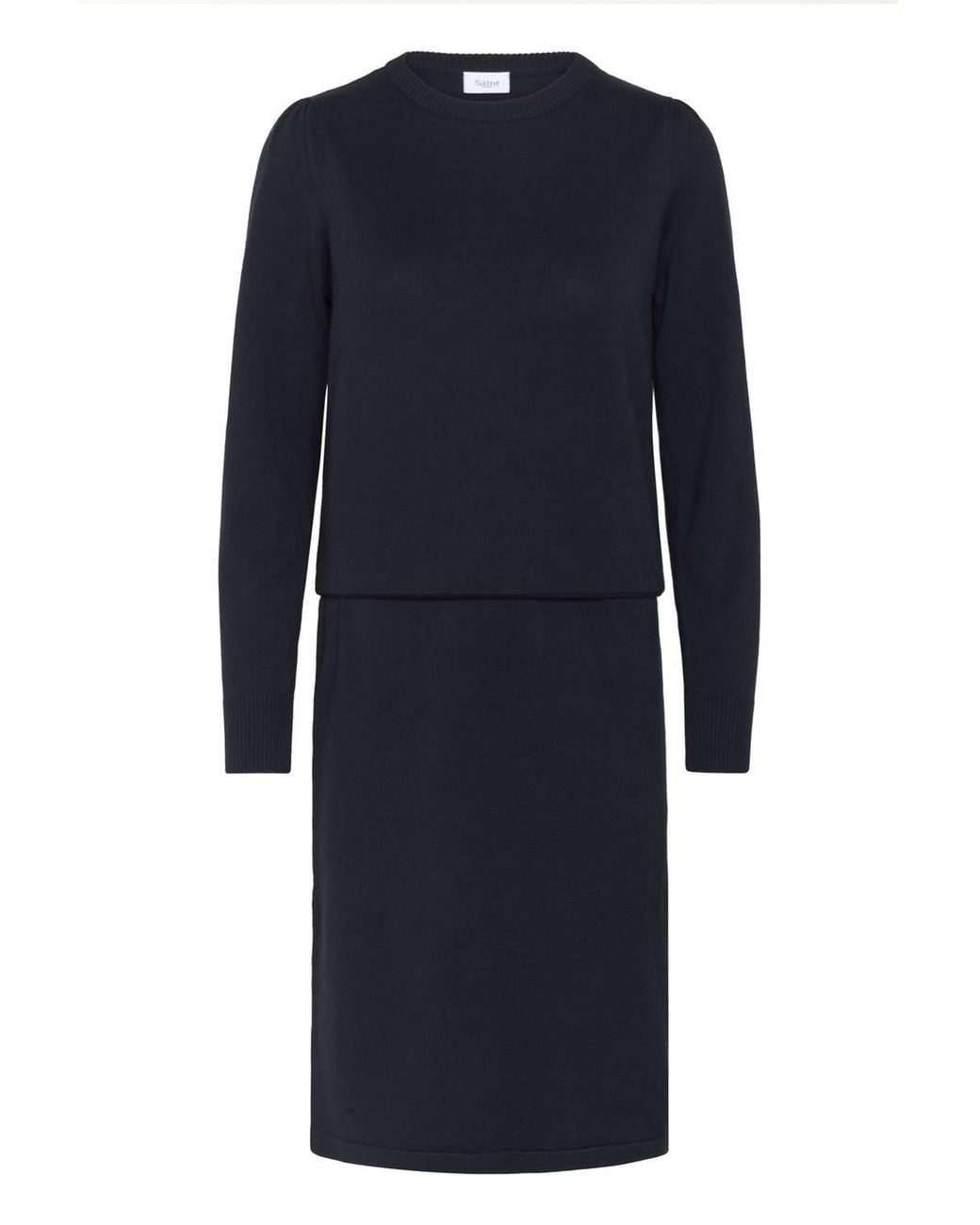 Saint Tropez Blue Milasz Knit Long Sleeve Dress