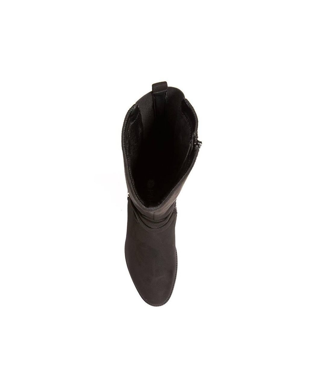 Pavers Black Stretch Back Buckle Detail Long Boots