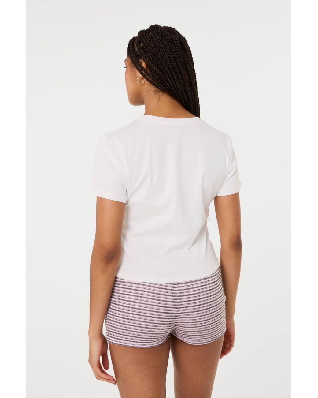 Pink Vanilla White Tennis Club Embellished T-Shirt