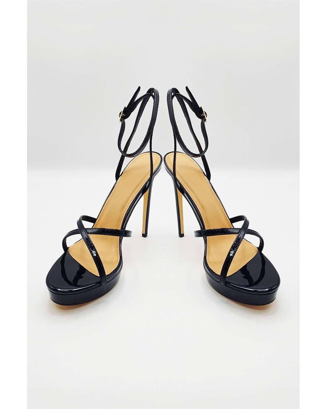 Miss Diva White Kalilah Crossover Strap Platform Heeled Sandals