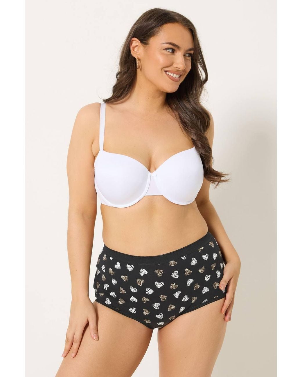Yours Black 5 Pack High Waisted Full Briefs