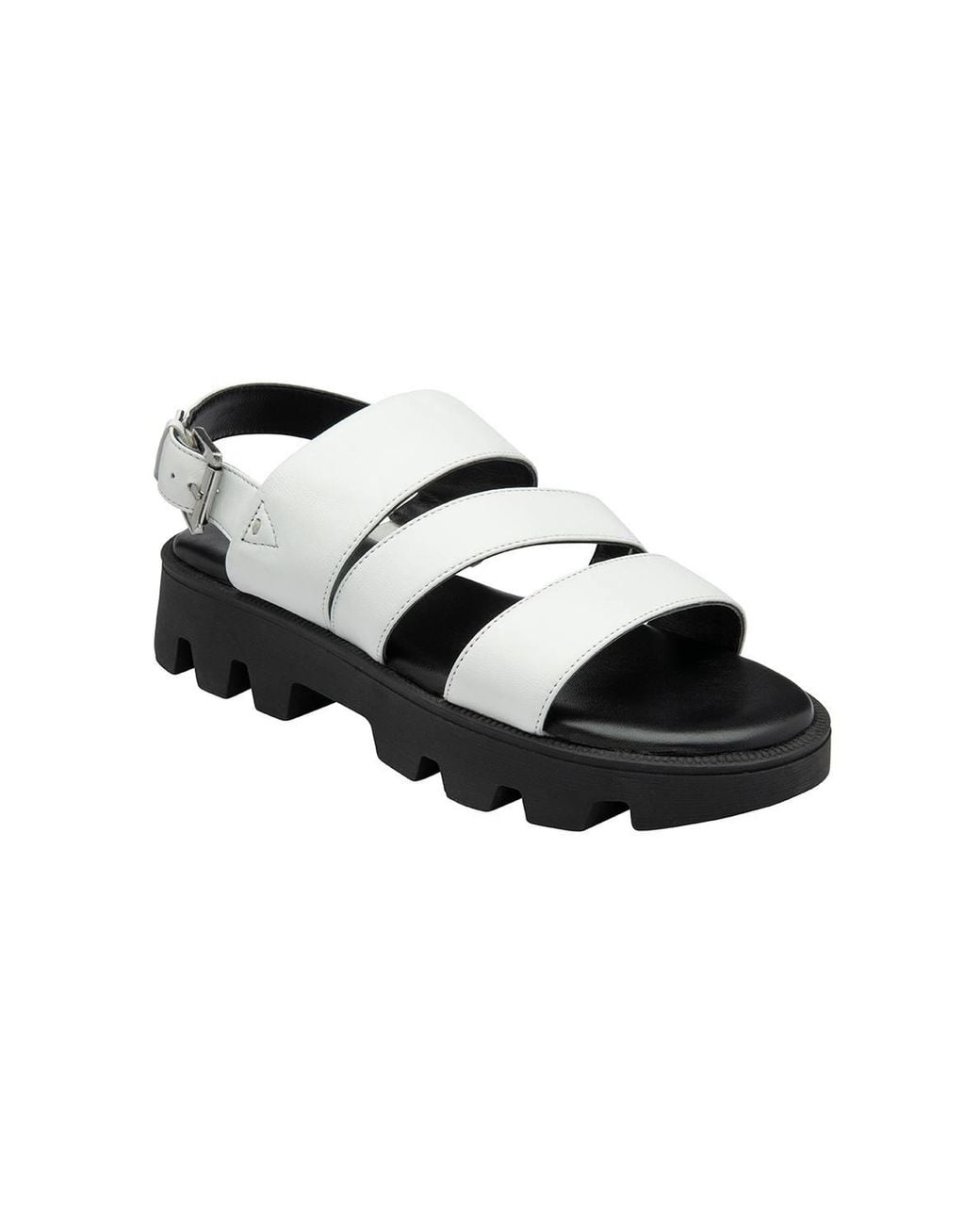 Lotus Black 'Xena' Leather Slingback Sandals