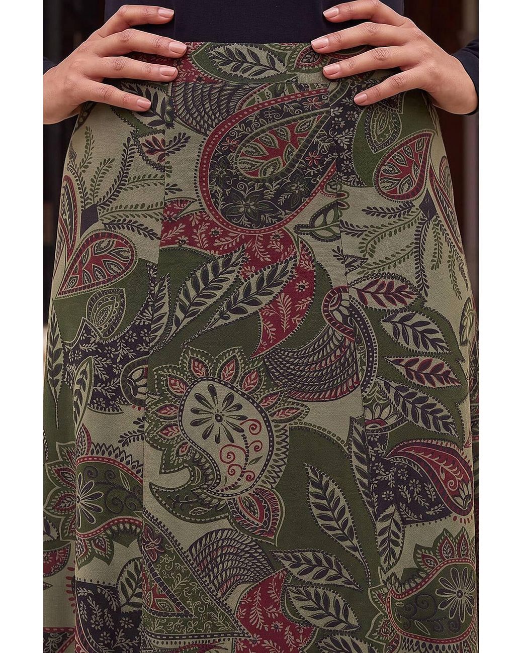 Roman Brown Paisley Print Skirt