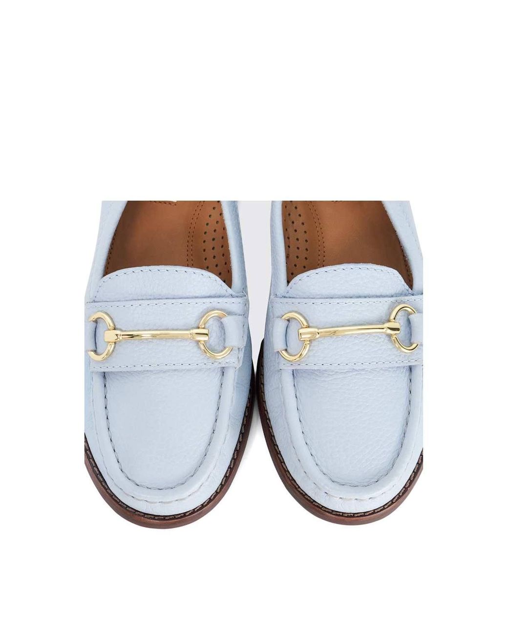 Dune White Wide Fit 'Glenny' Leather Loafers