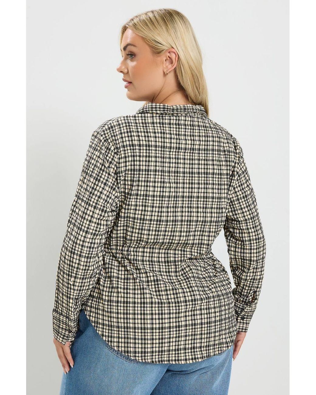 Yours Black Check Textured Shirt
