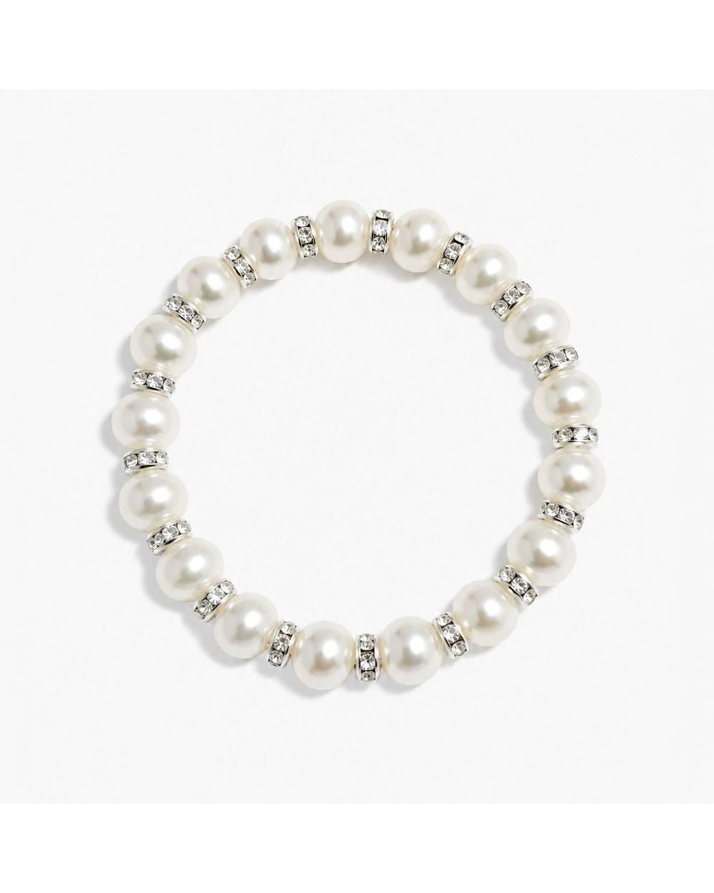 Jon Richard Metallic Crystal & Pearl Stretch Bracelet