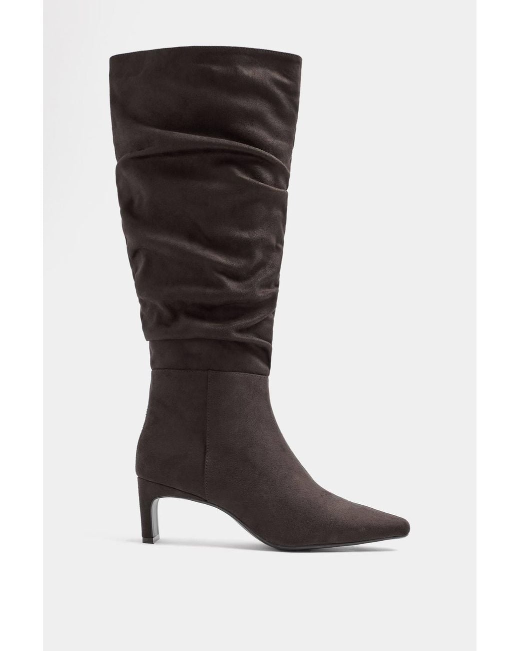 Yours Brown Ruched Kitten Heel
