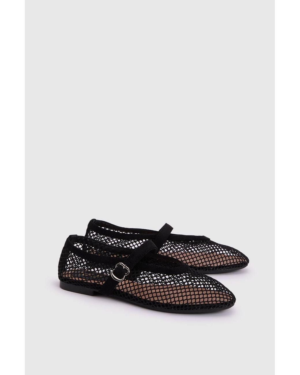 Dorothy Perkins White Faith: Shelly Netted Faux Leather Ballet Flats