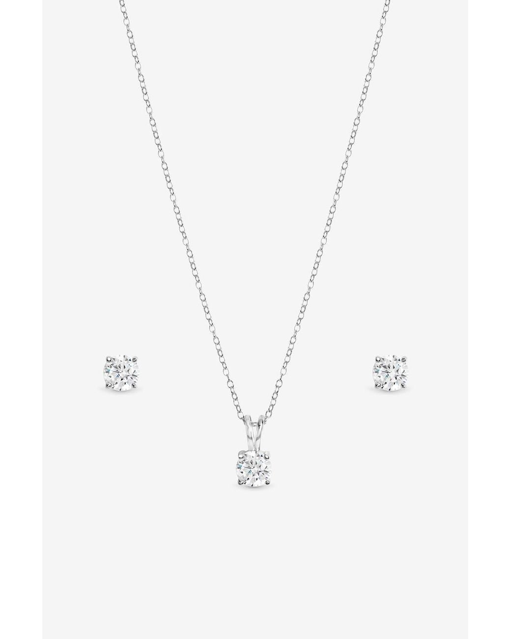 Simply Silver Gray Sterling Plated Solitaire Set