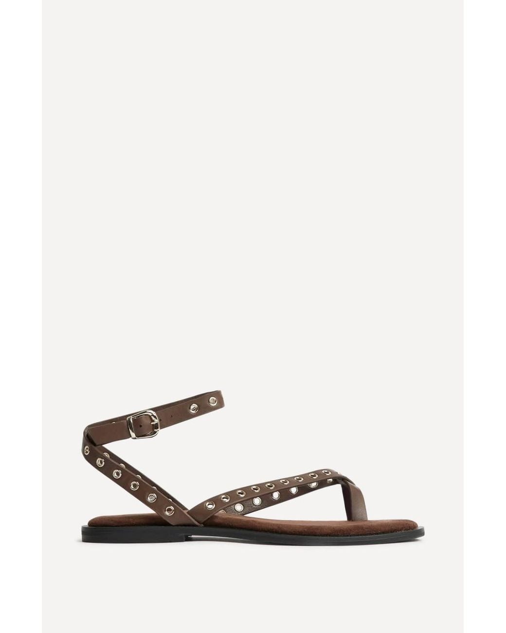 Linzi White Perrie Faux Suede Flat Sandals