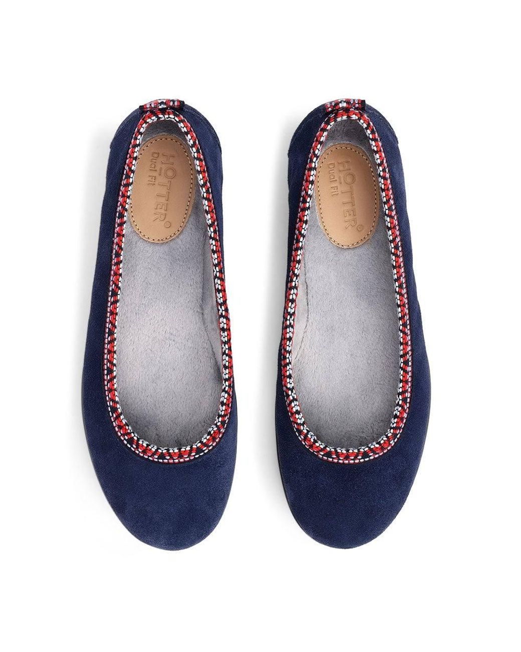 Hotter Blue 'Honey' Ballerina Slippers