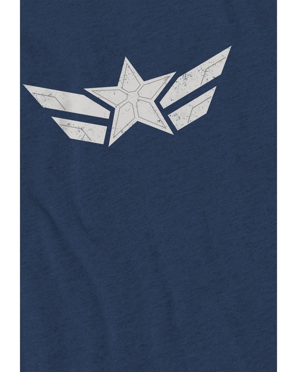 Marvel Blue Captain America Brave New World Star T-Shirt, Heather