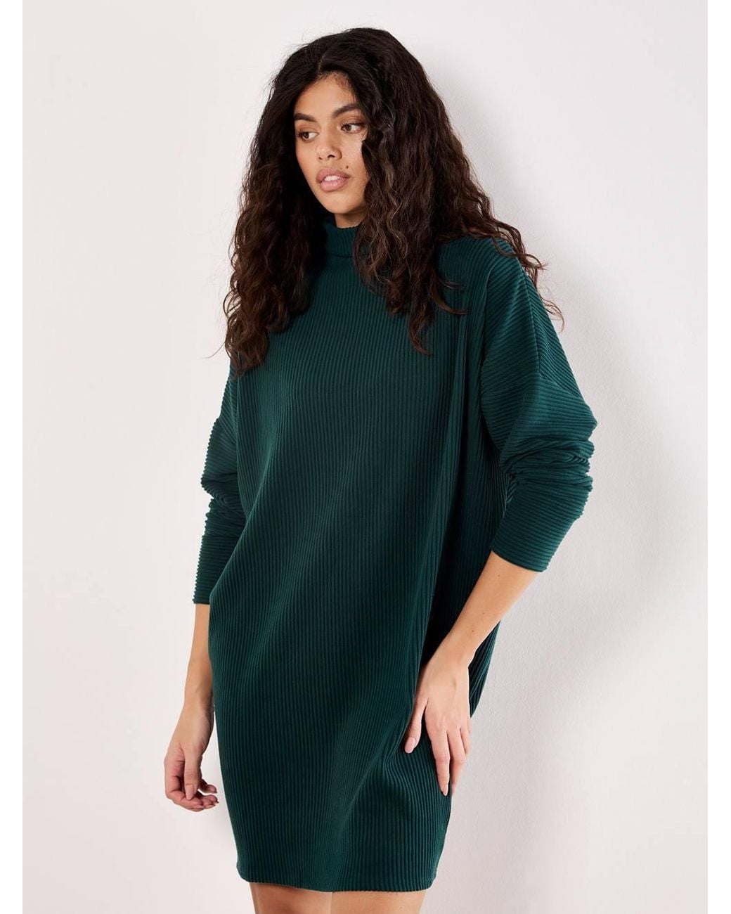 Apricot Natural Ribbed Cocoon Mini Dress