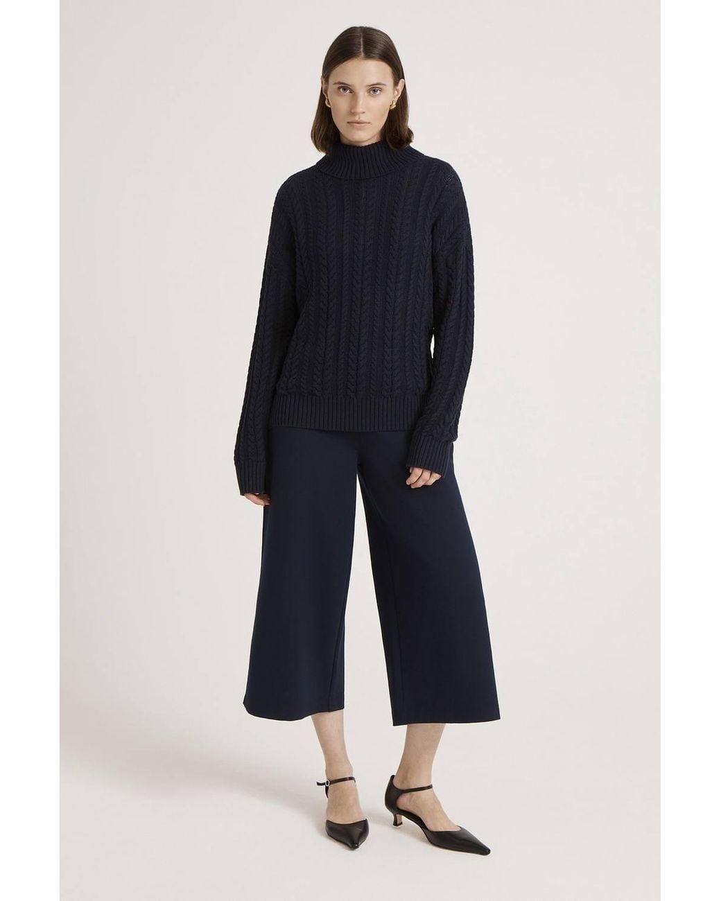 Finery London Blue Vivana Turtle Neck Knitted Sweater