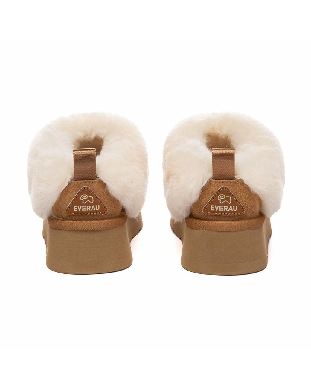 EverAu Australia Brown Sheepskin Wool Pulvara Slippers W/ Eva Sole