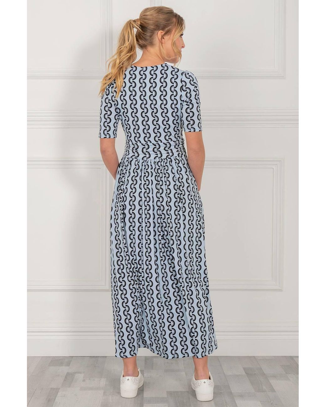 Jolie Moi Blue Genesis Wrap Front Maxi Dress